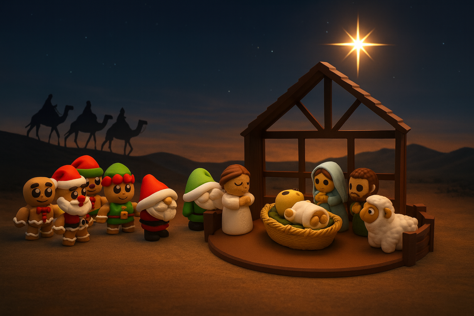 Nativity Scene with Friends traveling display